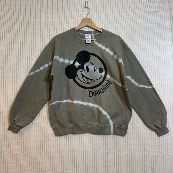 Disneyland Disney Mickey Mouse Sage Green Tie Dye Sweatshirt Unisex M - Picture 8 of 10